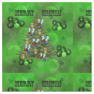 Green Lawn Bowls Christmas Design, Fabric
