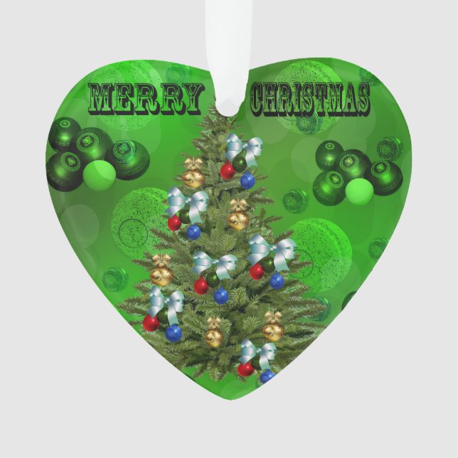 Green Lawn Bowls Christmas Design, Ornament (Front)