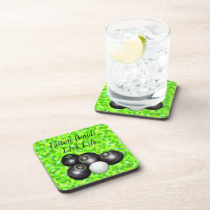 Green Lawn Bowls Live Life, Coaster