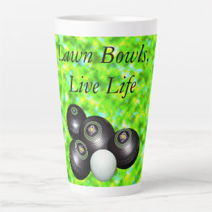 Green Lawn Bowls Live Life,   Latte Mug