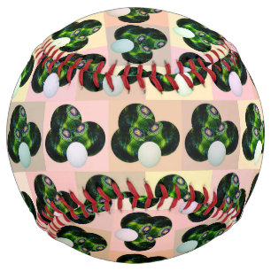 Green Lawn Bowls Pop Art, Customizable Softball