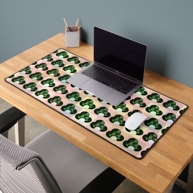 Green Lawn Bowls Popart, Desk Mat (Office 2)