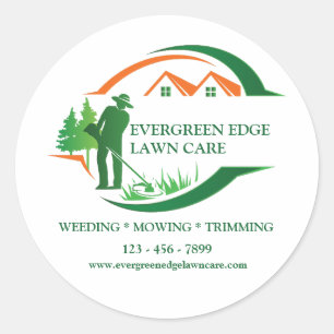 Green Lawn Care Classic Round Sticker