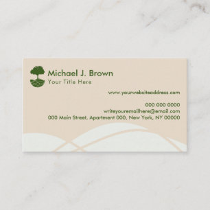 Green Lawn Care Landscape Outdoor Gardener Business Card