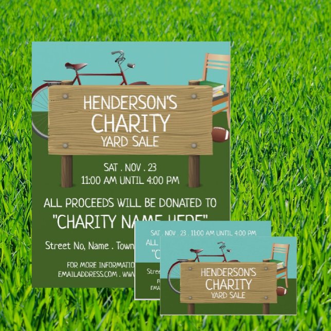 Green Lawn, Charity Yard Sale Event Advertising Flyer (Creator Uploaded)