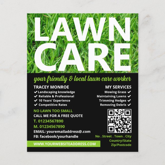 Green Lawn, Lawn Care Services Flyer (Front)