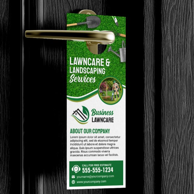Green Lawncare Landscaping Garden Lawn Care Mowing Door Hanger (Creator Uploaded)