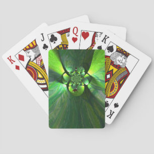 Green Leaf Abstract Foxes Country Playing Cards