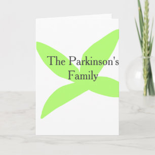 Green leaf abstract pastel family name retro boho card