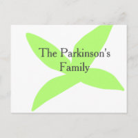 Green leaf abstract pastel family name retro boho