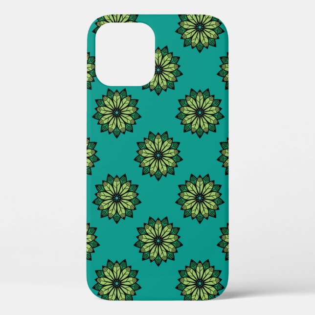 Green Leaf and Flower seamless pattern background. Case-Mate iPhone Case (Back)