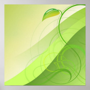 Green Leaf Background Poster