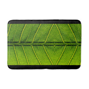 Green leaf bath mat