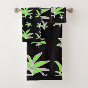 Green Leaf  Bath Towel Set