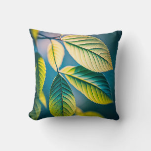 Green Leaf Calm Tranquil Nature Peaceful Season Cushion