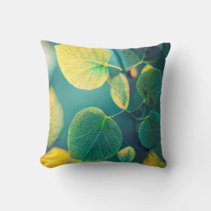 Green Leaf Calm Tranquil Nature Peaceful Season  Cushion