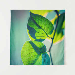 Green Leaf Calm Tranquil Nature Peaceful Season Tapestry