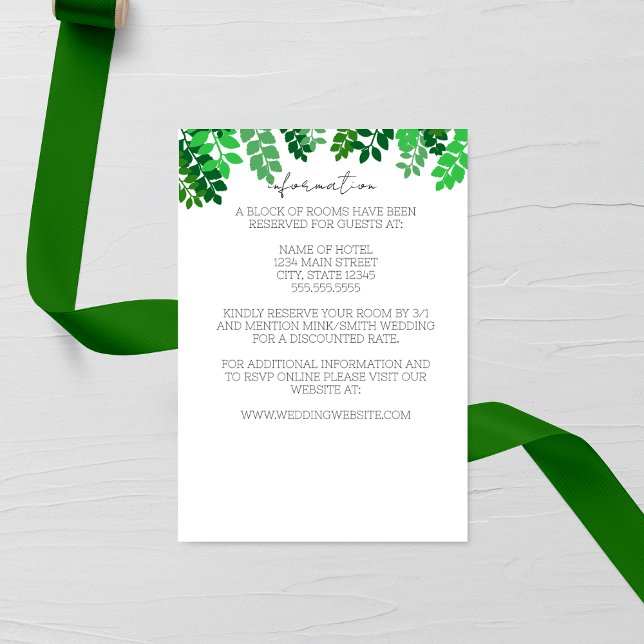 Green Leaf Canopy Wedding Enclosure Card (Creator Uploaded)