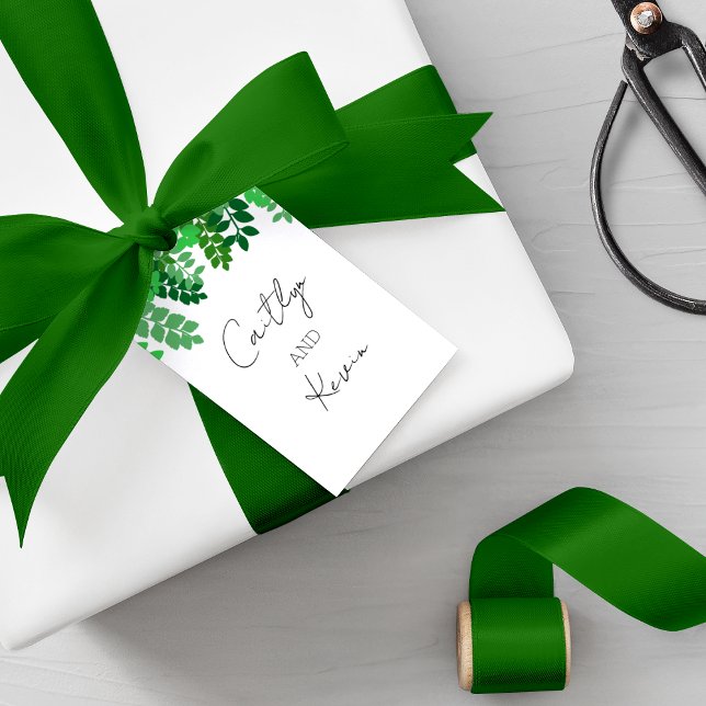 Green Leaf Canopy Wedding Gift Tags (Creator Uploaded)