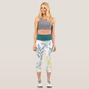Green Leaf Capri Leggings