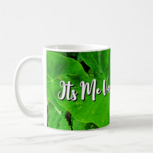 Green leaf coffee mug