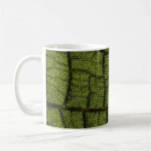 Green leaf coffee mug