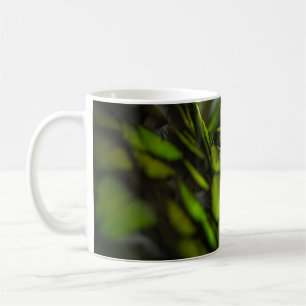 Green leaf coffee mug