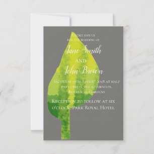 Green leaf eco nature wedding invitation