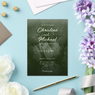 Green leaf elegant greenery spring wedding acrylic invitations