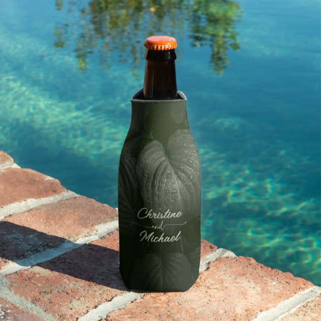 Green leaf elegant greenery spring wedding bottle cooler (In Situ Pool)