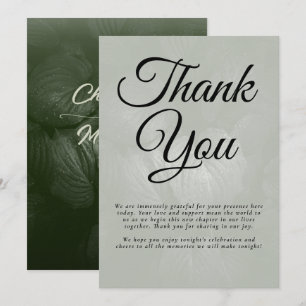 Green leaf elegant greenery spring wedding thank you card