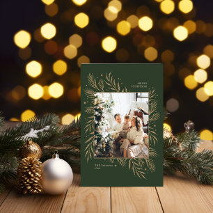 Green Leaf Family Photo Frame Card