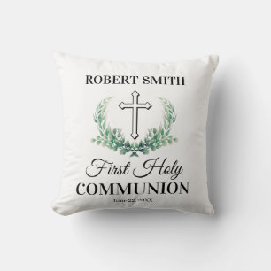 Green leaf first communion  cushion