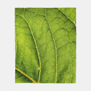 Green leaf fleece blanket