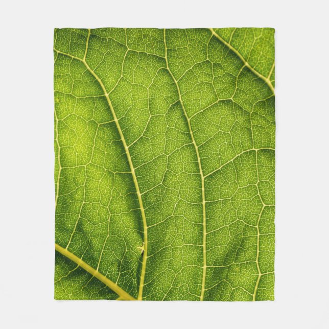 Green leaf fleece blanket (Front)