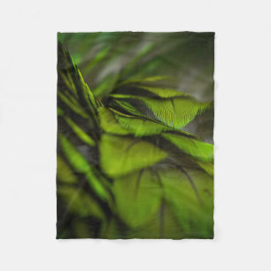 Green leaf fleece blanket