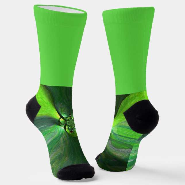 Green Leaf Foxes Country Socks (Angled)