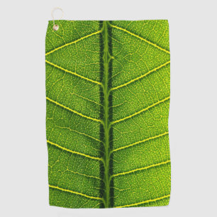 Green leaf golf towel