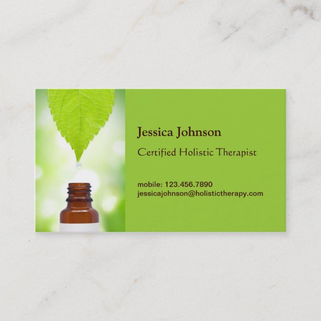 Green Leaf Holistic Therapy Business Card (Front)