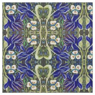 Green Leaf Iris Fabric
