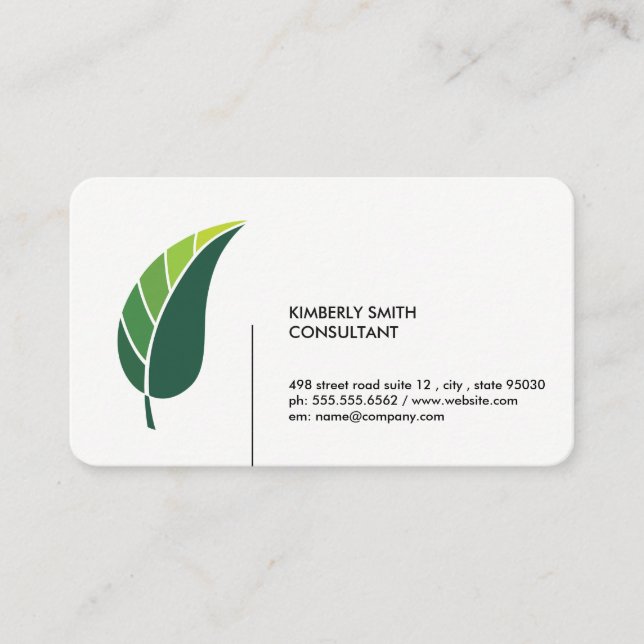 Green Leaf / Minimalist Business Card (Front)