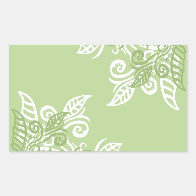 Green leaf nature plant pattern stickers (Front)