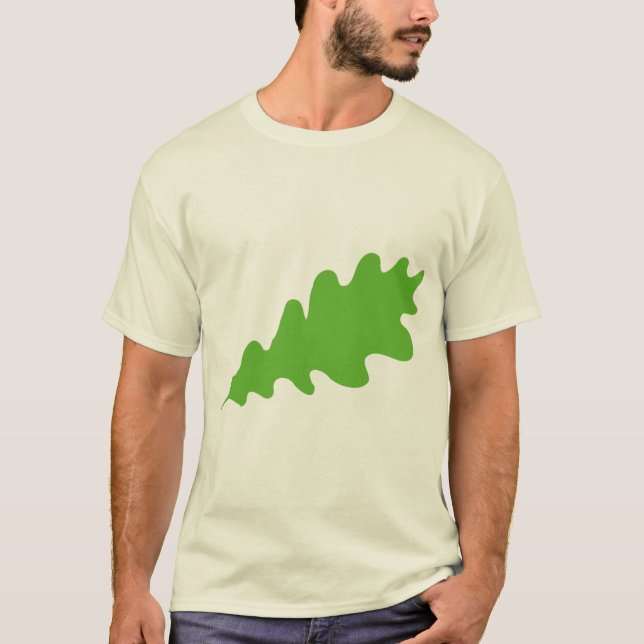 Green Leaf, Oak Tree leaf Design. T-Shirt (Front)