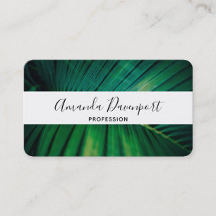 Green Leaf Palm Frond Tropical Nature Photo Business Card