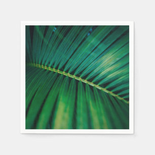 Green Leaf Palm Frond Tropical Nature Photo Napkin