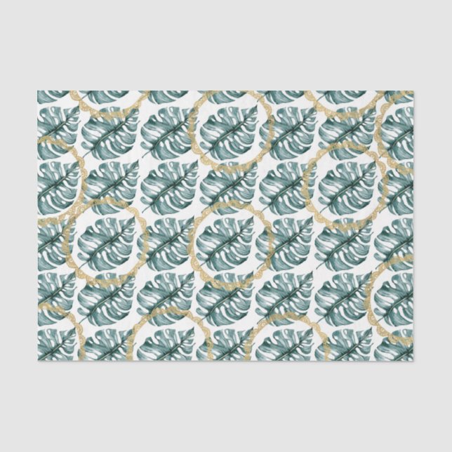 Green Leaf Pattern 11 Tissue Paper (Front)