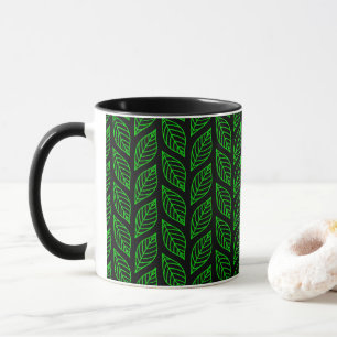 Green Leaf Pattern  Mug