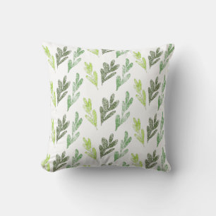 Green Leaf Pattern Pillow