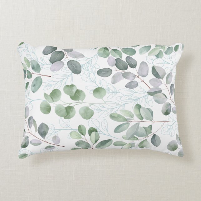 Green leaf pillow design (Front)