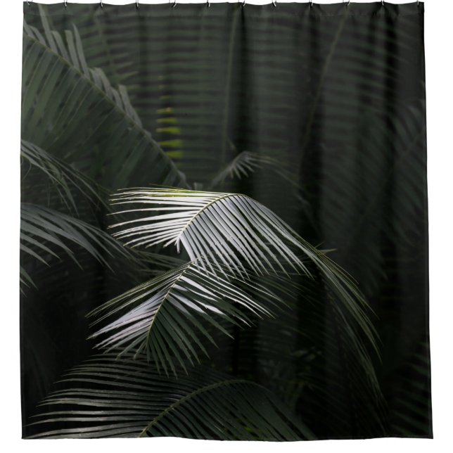 GREEN LEAF PLANT SHOWER CURTAIN (Front)